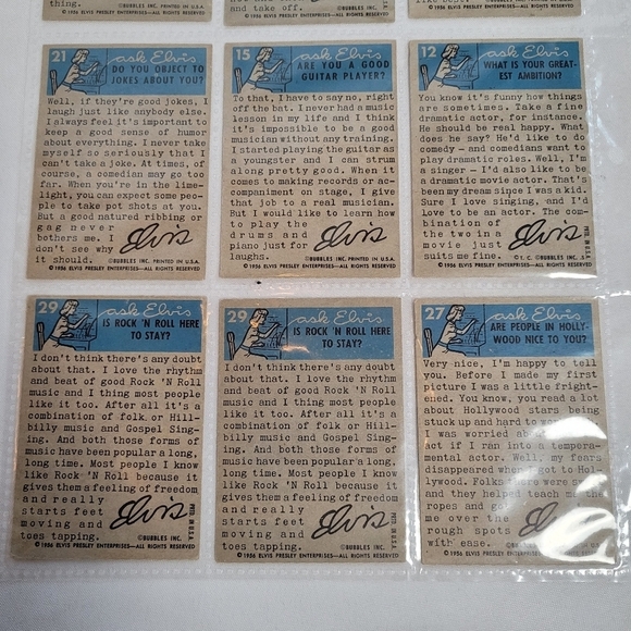 Lot of 16 Elvis Presley 1956 Bubbles Inc. Trading Cards Ungraded EUC - Picture 8 of 13